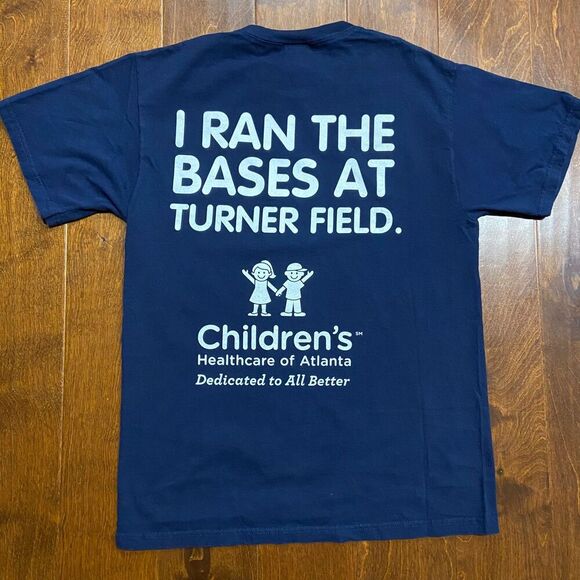 Fruit Of The Loom MLB Atlanta Braves Navy Red CHOA Graphic Tee Men's Medium - Picture 4 of 7